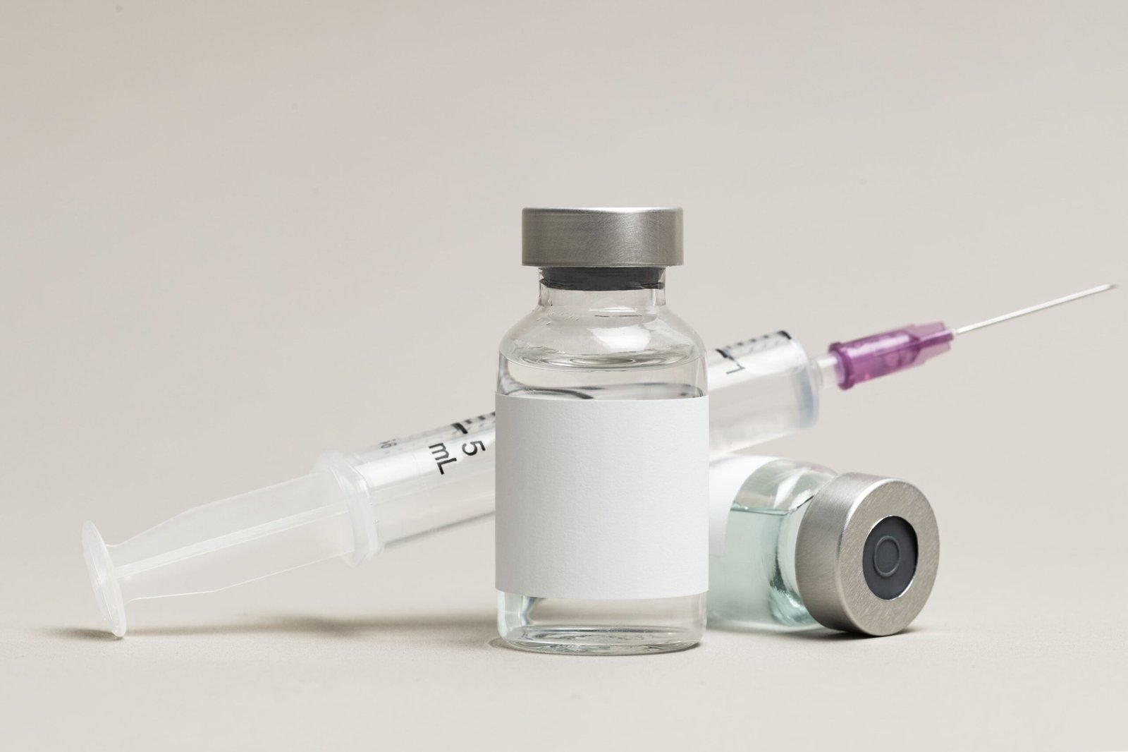 Medication vial and syringe